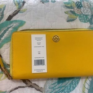TORY BURCH Yellow Wristlet/Wallet